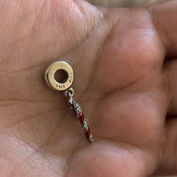 Retired Pandora Candy Cane Dangle - Picture 2 of 4